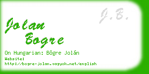jolan bogre business card